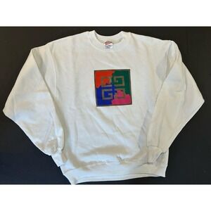 Vintage 70s GIVENCHY Pullover Sweatshirt Colorful Graphic Sz XL Hanes USA